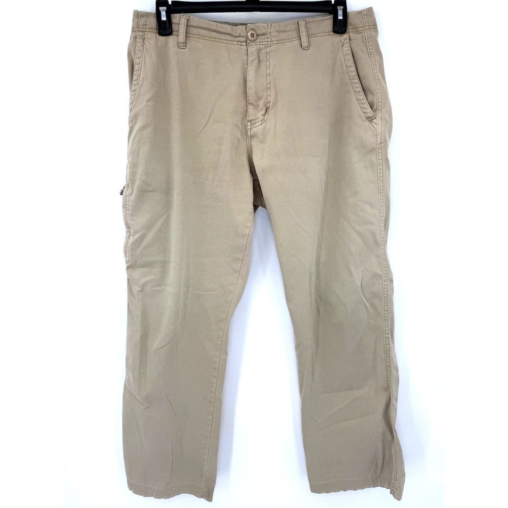 Carbon 2 Cobalt Pants Mens 34 Khaki Tan Stretch Utility Chino Zipper Pockets